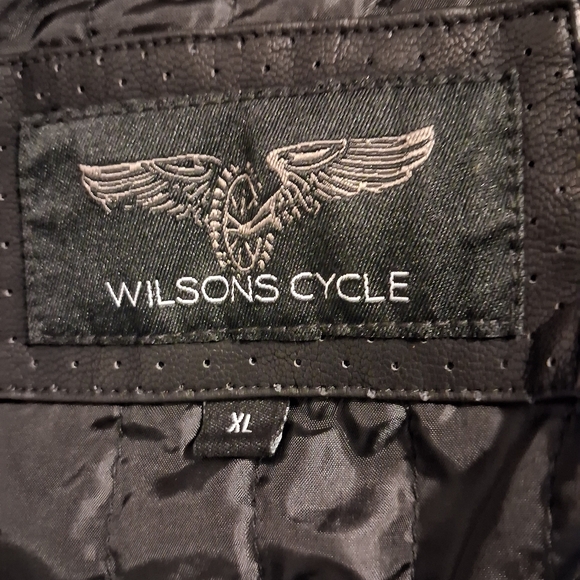 Men's Black Faux Leather Jacket with Striped Sleeves Size XL - Picture 10 of 16